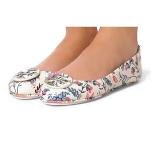 Tory Burch Minnie Floral Print Travel Ballet Flats Women’s 8 Feminine Girly